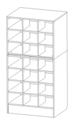 2-Module File Cabinet with 21 Drawers