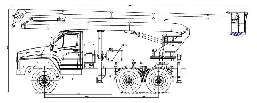 Hydraulic Lift Model VC-22.05 on Ural 4320-6151 Chassis