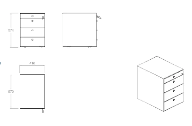 Mobile Cabinet with Adjustable Dimensions, Model: TMB-001