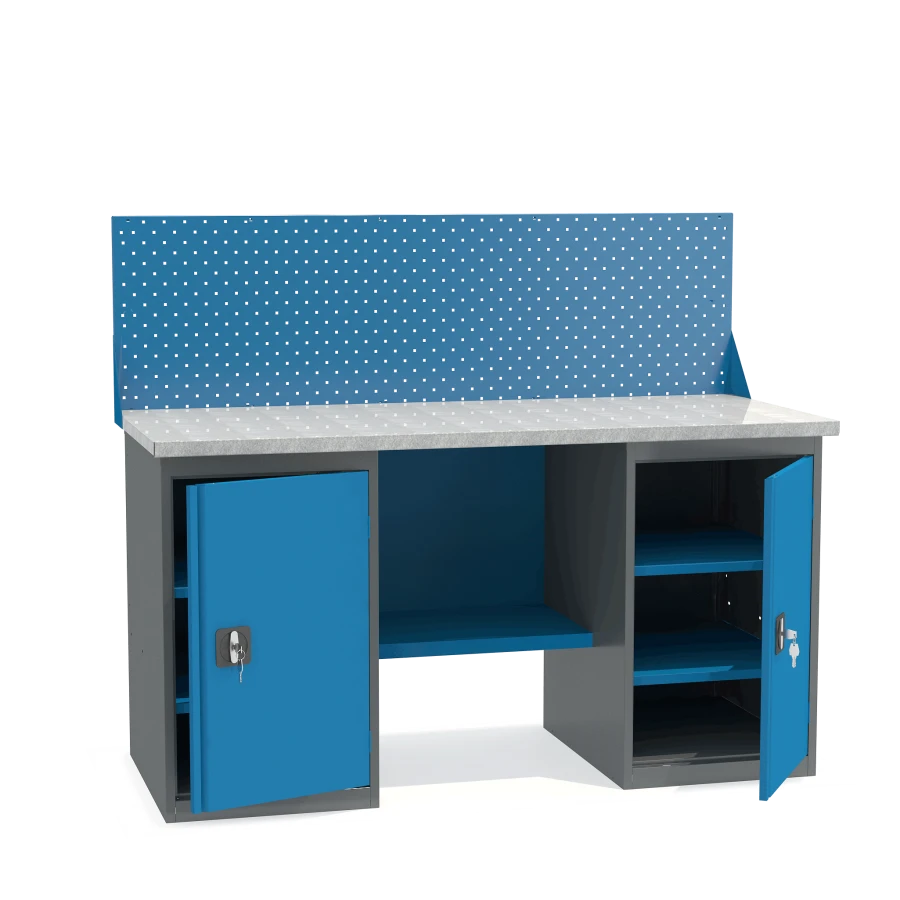 Durable Workbench with Two Cabinets, VT2-1.6