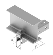 SMA 635 Threaded Beam Clamp - 30x30mm, 5.0mm Steel