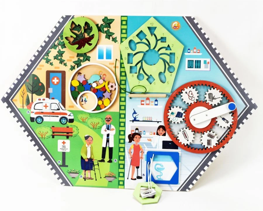 Wall-Mounted Educational Busy Board "Doctor" - Series Learning Professions