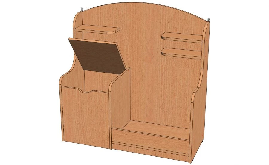 Sports Corner Shelf with Curved Edges Model U-C4