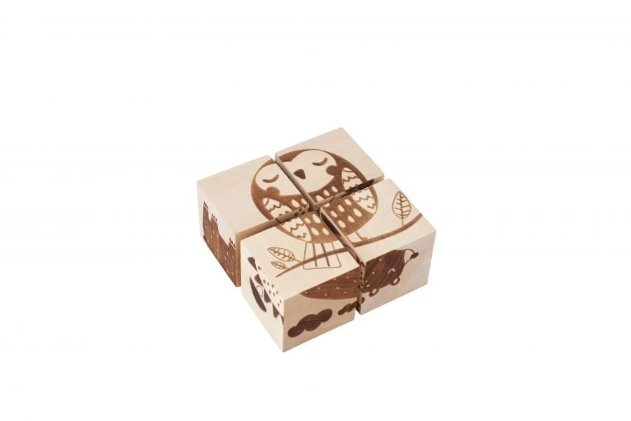 Wooden Cubes "Sea Animals" - Educational Toy for Kids