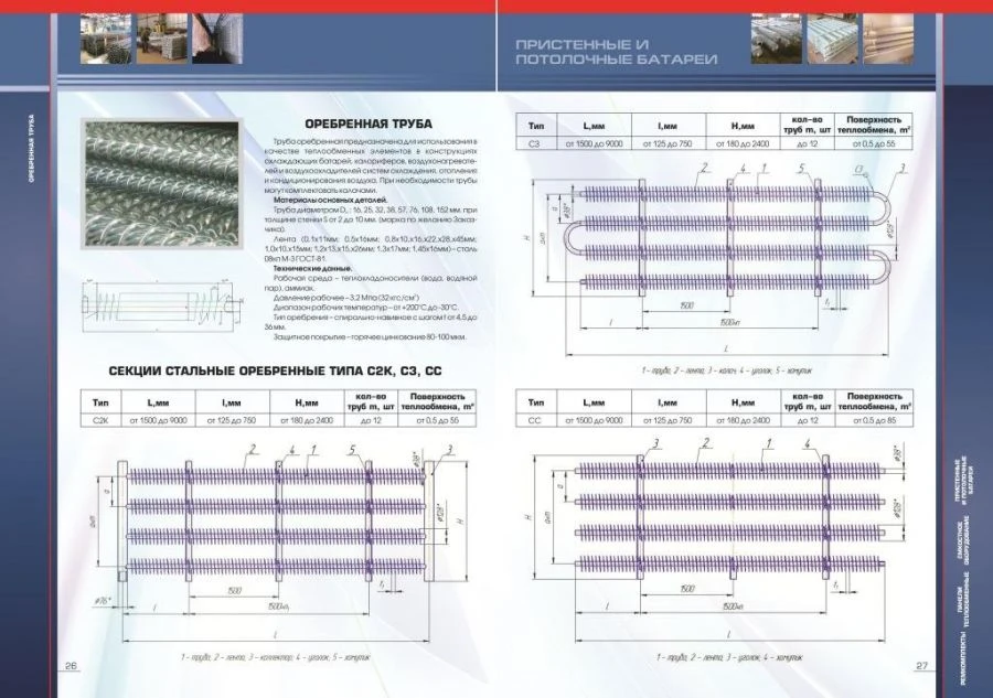 Ribbed Steel Section for Heat Exchangers