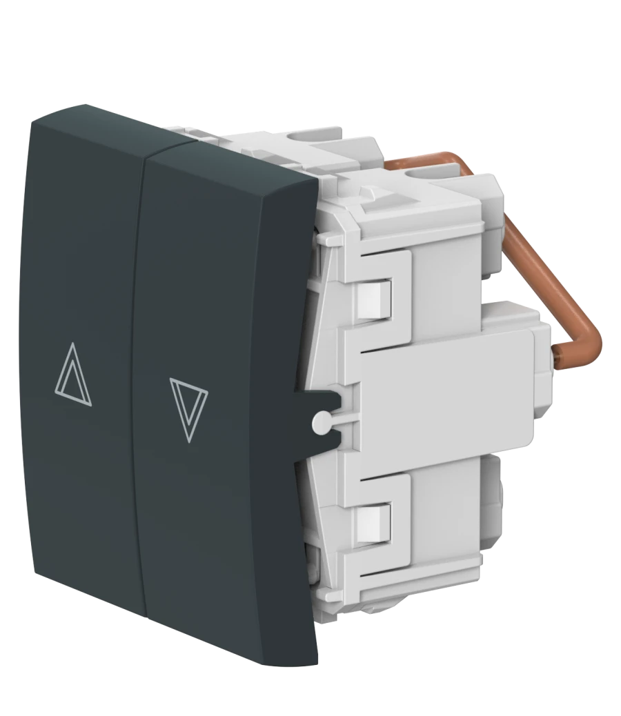 Caduceus Aling Mode Hidden Installation Push Button Switch for Roller Shutters 10A, 250V~, Anthracite, Art. 690.A