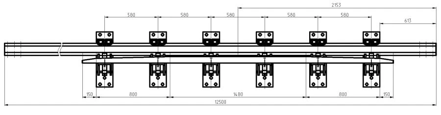 Cross Rail with Counter Rail Type R50 Mark 1/9 (Project 2891M.04.000/-01/-02/-03)