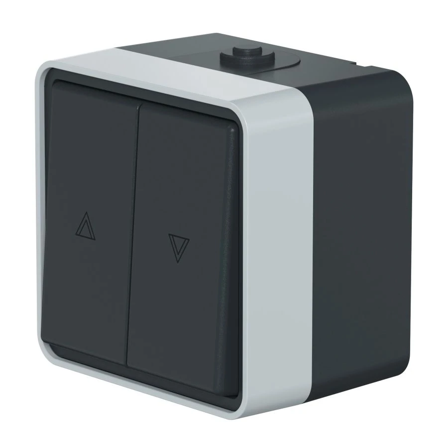 Caduceus Aling Protecta Two-Way Switch for Open Wiring 10A 250V IP55 Anthracite Gray