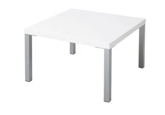 White Laminated MDF Coffee Table with Metal Frame