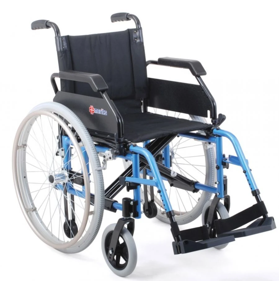 Manual Folding Wheelchair for Disabled Individuals