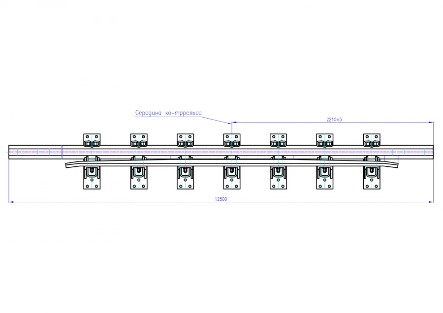 Cross Rail with Counter Rail for Switches Project 2766.34.000-01