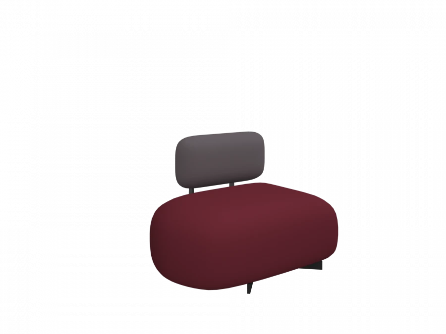 Two-Seater Pouf with Backrest