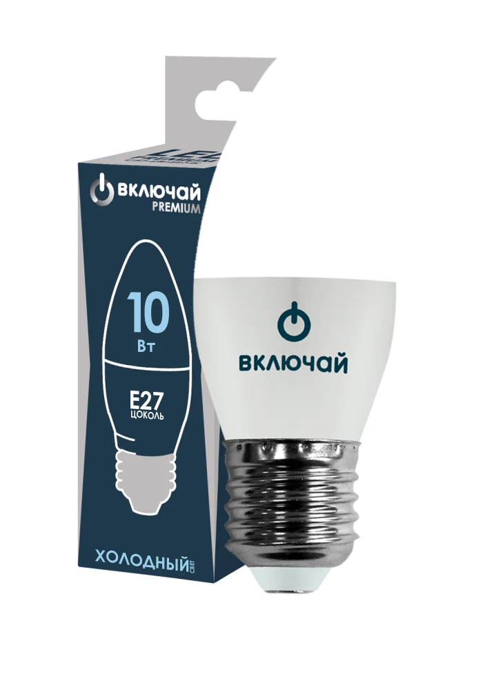 10W LED Candle Light Bulb E27 6500K 220V (LED PREMIUM C37-10W-E27-WW)