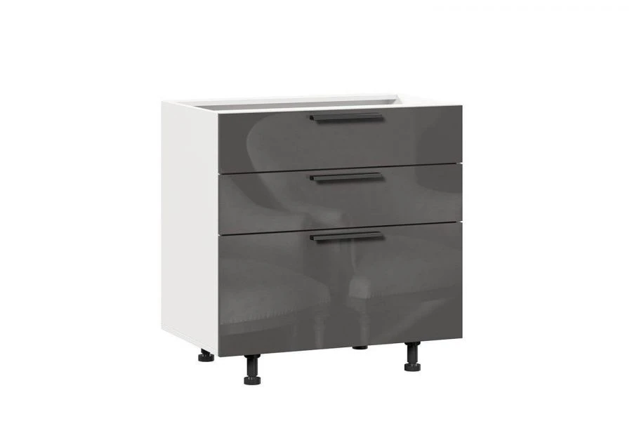 Anthracite Kitchen Cabinet Front Set for 800mm Base with 3 Drawers (Model: LD.279160.000)