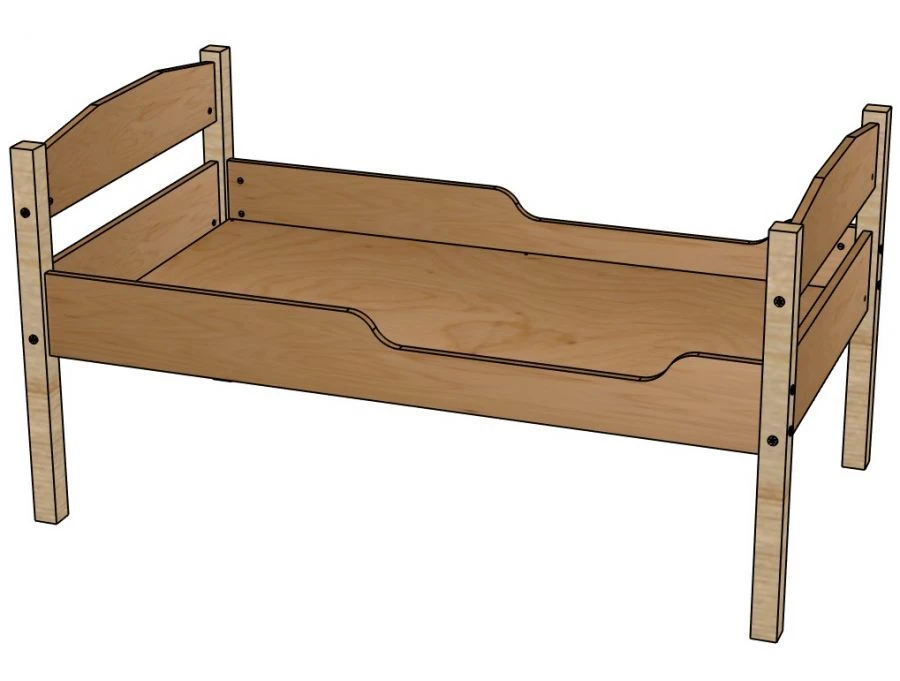 Single Bed for Nursery (Solid Wood + Plywood) Model K05