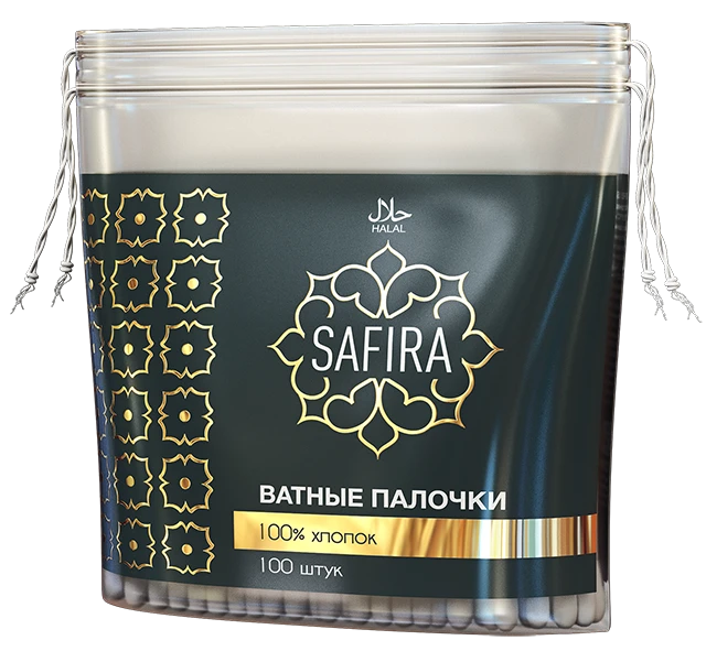 100% Cotton Swabs for Hygiene and Beauty Care SAFIRA