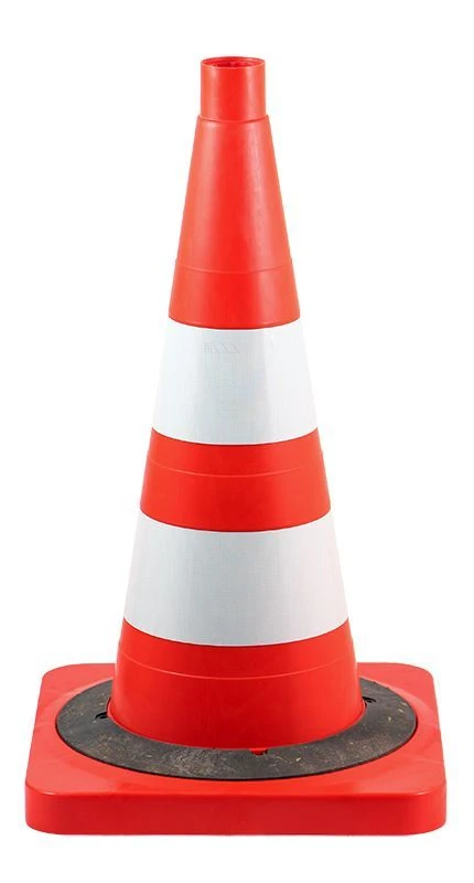 Weighted Signal Cone 520 mm with Two White Reflective Stripes - Model KS-2.8.0
