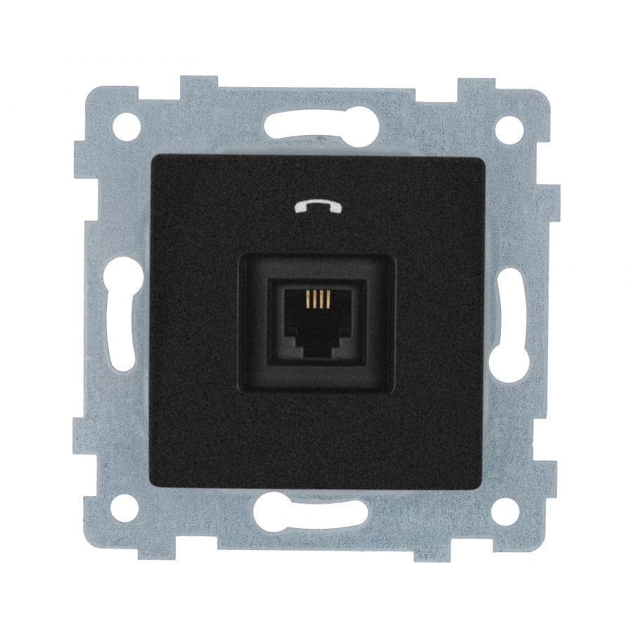 Low Voltage Phone Socket Mechanism for Hidden Installation "MARIYA" RT1-456 Anthracite