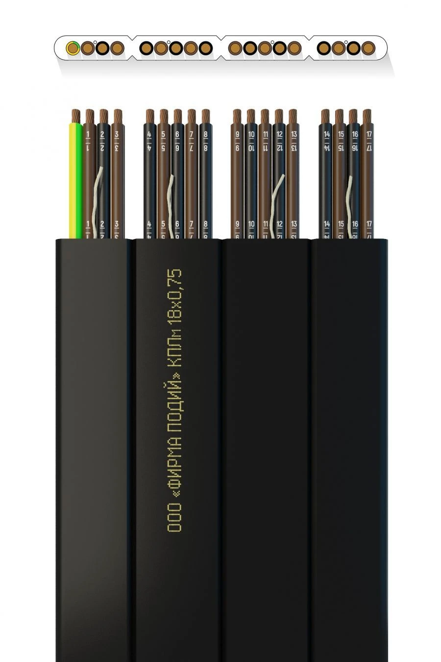 Flat Elevator Cable Frost-Resistant KPLm 18x0.75