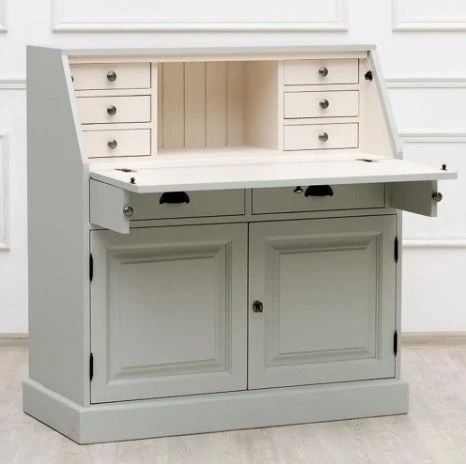 Wooden Secretary Cabinet with Glass Front - Customizable