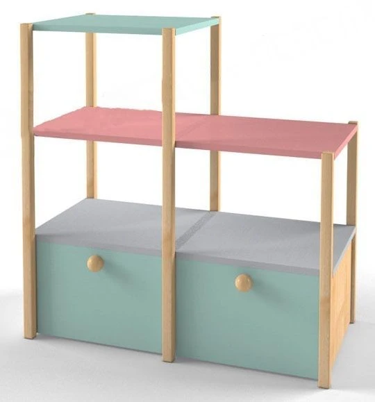 Modular Toy Shelf "Scandinavia" Module 2 with Drawers, Code 56001-003