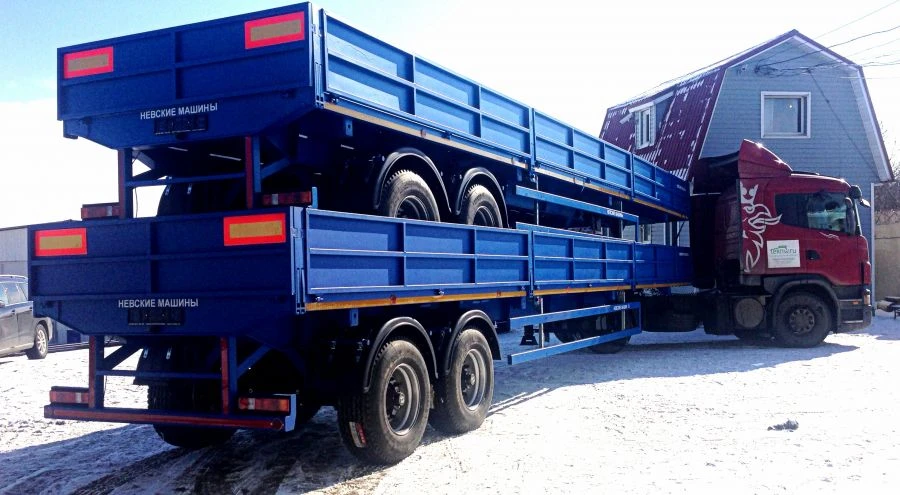 Car Semi-Trailer 93192G with Pneumatic or Leaf Spring Suspension