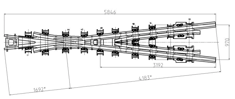 Cross Type R65 Mark 2/9 for Railway Switches (Project MSZ.8434.02.000)