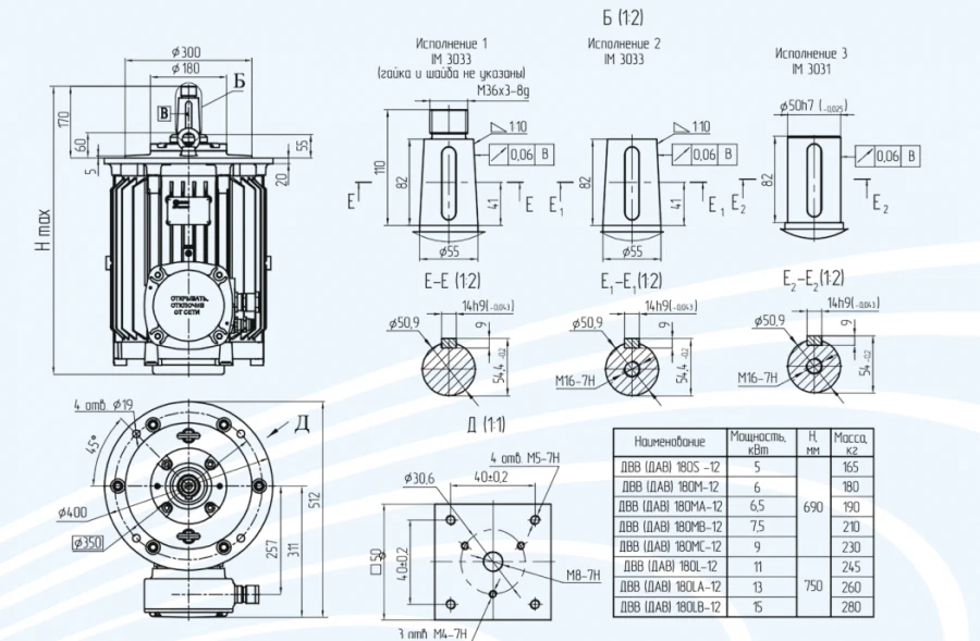 DAV 180 Vertical General Purpose Induction Motor 7.5kW