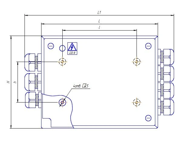 Distribution Box KР-220-5 for 220V, 5 Lines, IP44