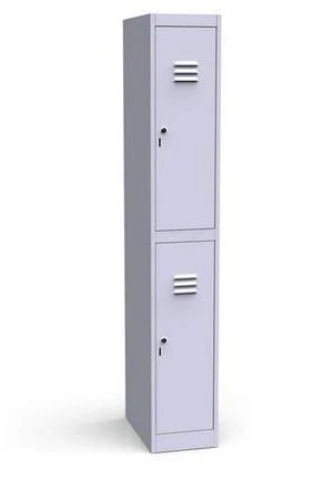 Metal Clothing Cabinet with Two Compartments and Locks