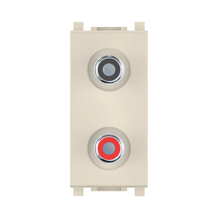 CADUCEUS ALING Experience Audio Socket for Hidden Installation 2xRCA, 1M, Beige, Art. 74281.9