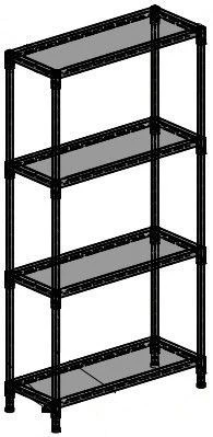 Office Shelf TV-MSJ-1.6.01 - Sturdy Metal Construction
