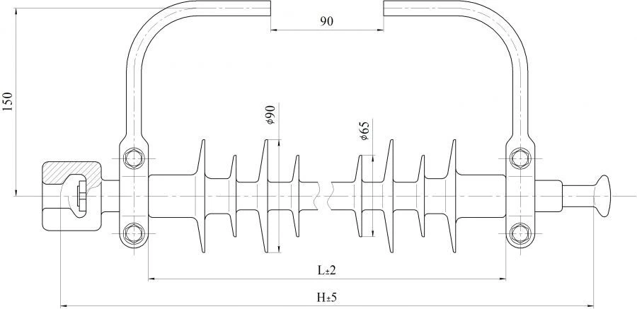 Polymer Suspension Insulator for Lightning Protection Cable LKG 70-250/700-90 GP