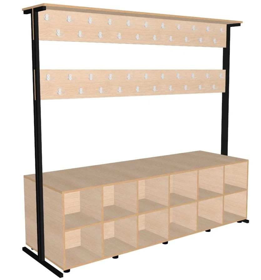 Double-sided wardrobe rack with 42 hooks, model U.10.05