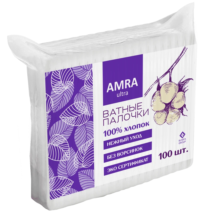 100% Cotton Hygienic Cotton Swabs for Cosmetic Use AMRA