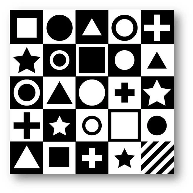 Black and White Game Field for Logo Robot Bee (75x75 cm)