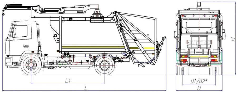 Rear-Loading Garbage Truck Model MK-3547-03