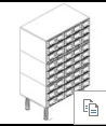 Catalog Cabinet with 45 Drawers, 3-Module Design, 238mm Height