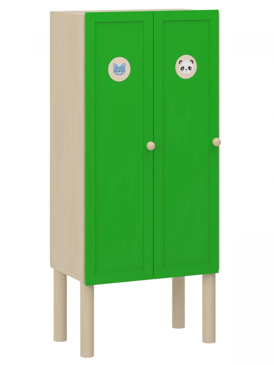 Green Locker for Changing Rooms with 2 Sections