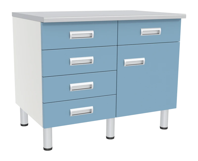 Laboratory Table SL-03-MSK (SL-03-115) with Cabinets and Drawers