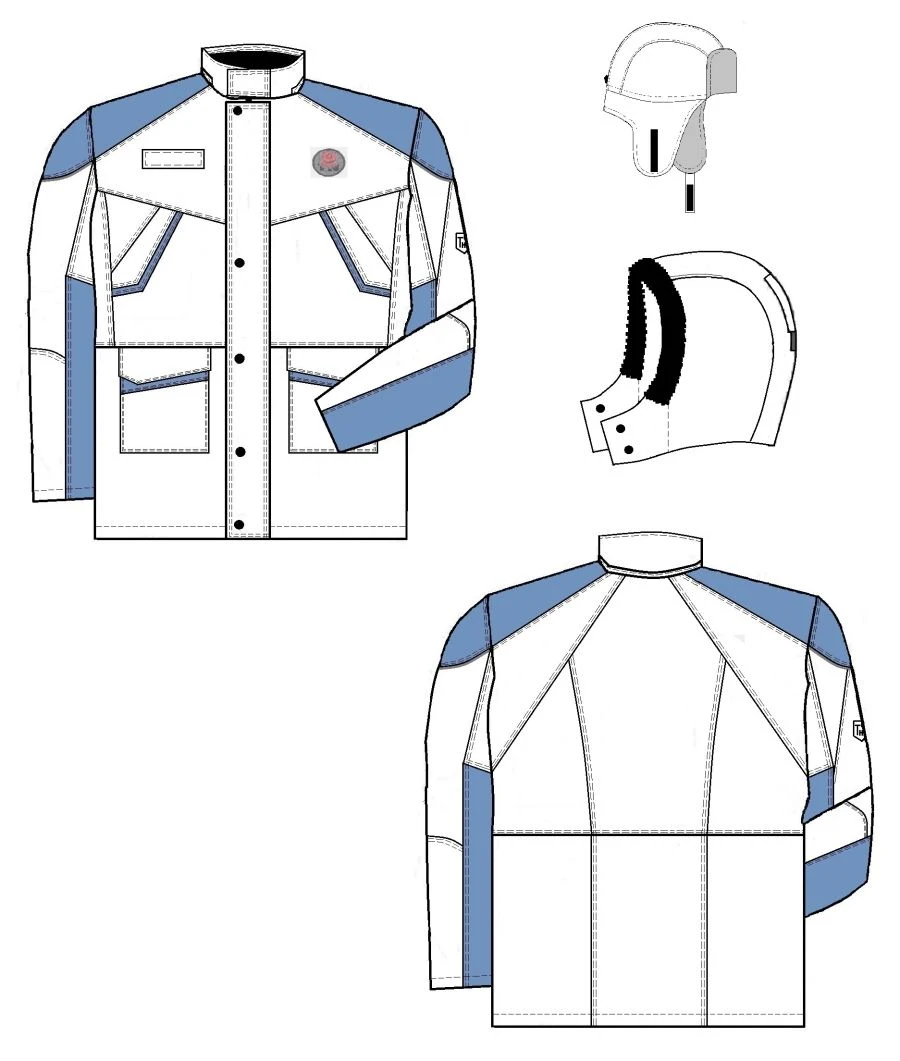 Men's Protective Suit (Jacket & Bib Overall) for Cold Temperatures and Industrial Contaminants