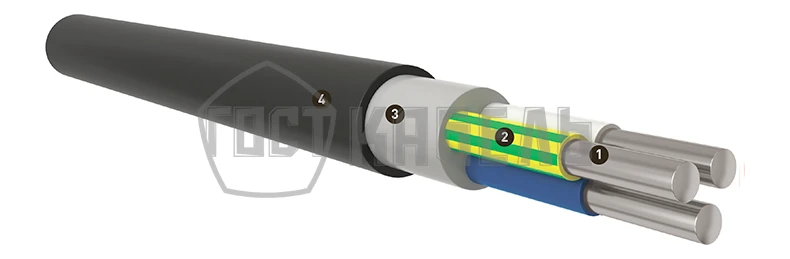 Low Smoke Zero Halogen Fire Resistant Cable AВВГнг(А)-LS up to 1kV