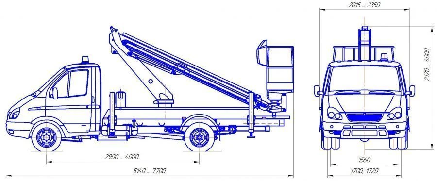Hydraulic Lifting Vehicles with Working Platforms R180T, VA180T Velmash-C Model 27191 Modification 27191N