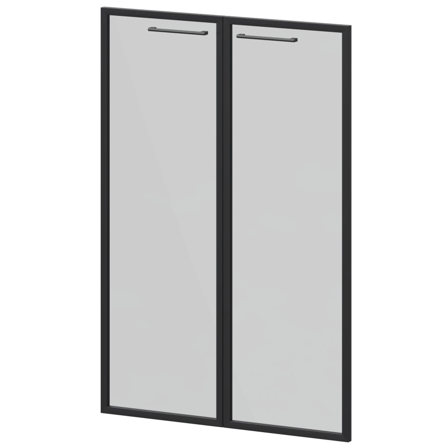 Glass Doors in Aluminum Frame KZF-38RS (Set of 2)