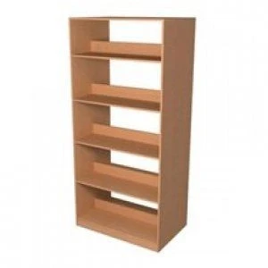 Double-sided Library Shelf - 5 Horizontal Shelves