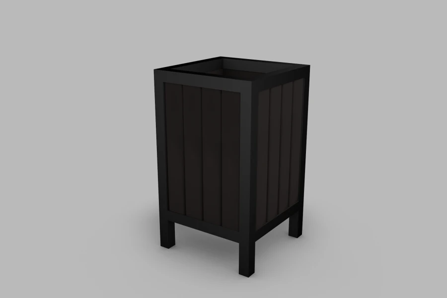 Rectangular Waste Bin with Metal Frame