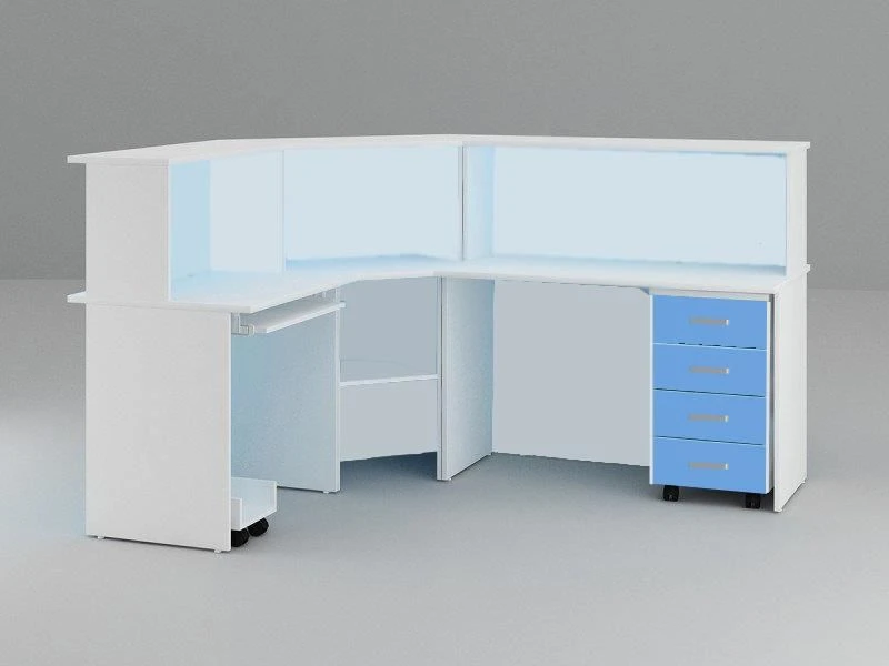 Reception Desk with Overhead Structure