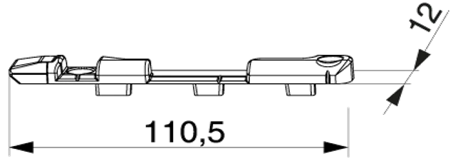 Left Pivoting Locking Bar for Hardware REHAU