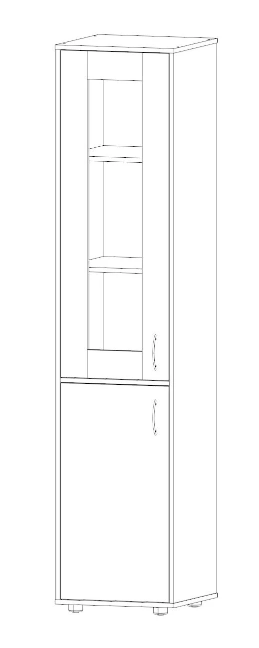 Narrow Display Cabinet with Glass - Model: UA-2023