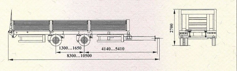 Open-Sided Cargo Trailer for Various Goods - Model 8723N2-50.00.00.000